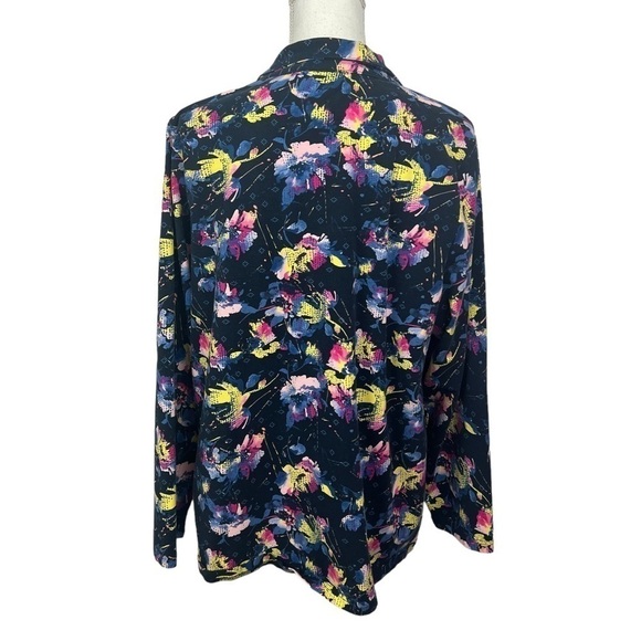 CJ Banks Women’s Full Zip Jacket/Blazer Sz 1X (14/16) Multi Color Floral Print - Picture 5 of 12